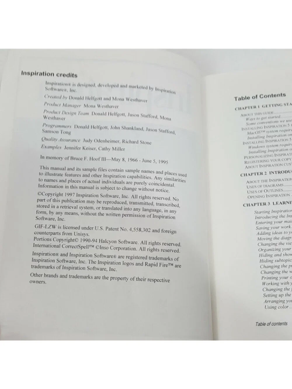 Inspiration computer software
